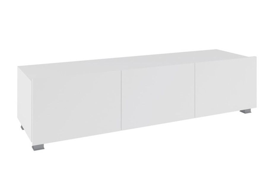 Veneti TV stolík 150 cm CHEMUNG - biely / lesklý biely